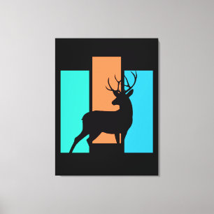 Deer Outdoors Nature Silhouette Canvas Print