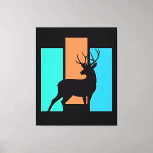 Deer Outdoors Nature Silhouette Canvas Print