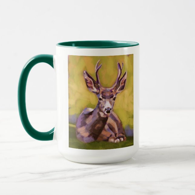 Deer Painting - Gift for Animal Lovers Mug (Left)