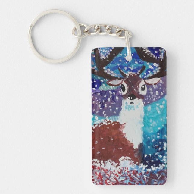 Deer Painting Keychain (Front)