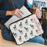 Deer Pattern, Baby Deer, Boho, Flowers, Your Name Laptop Sleeve<br><div class="desc">Cute,  fun and adorable pattern with deer silhouettes,  flowers and moon. Modern and trendy gift,  perfect for the boho lover in your life. Personalize by adding your name,  nickname,  monogram or initials.</div>