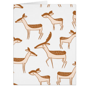 Deer Pattern Design Animal Cute  Postcard