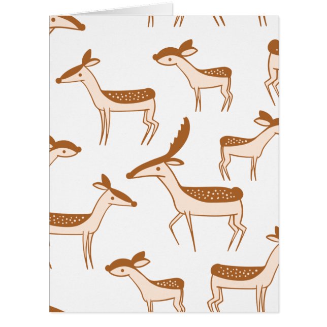 Deer Pattern Design Animal Cute  Postcard (Front)