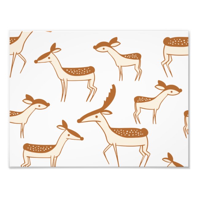 Deer Pattern Design Animal Cute  Postcard Photo Print (Front)