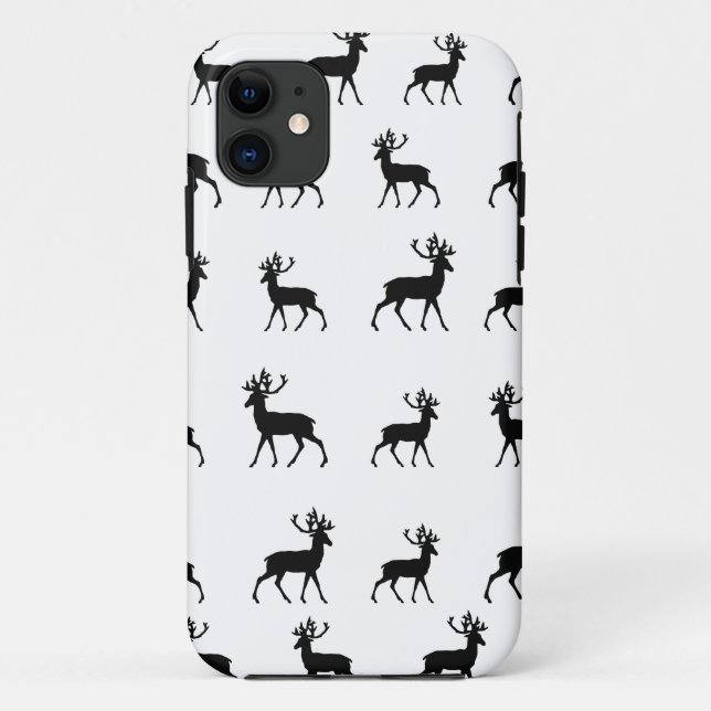 Deer pattern in Black and White Case-Mate iPhone Case (Back)