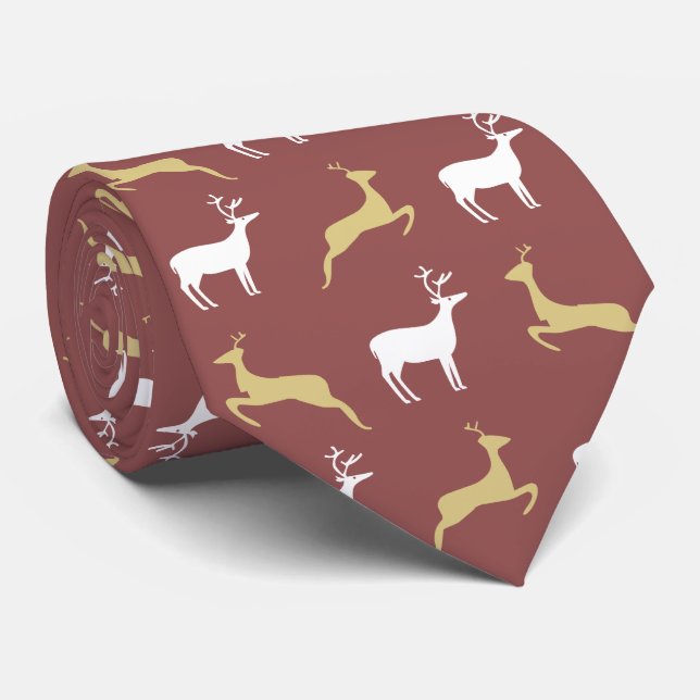 Deer Pattern Tie (Rolled)