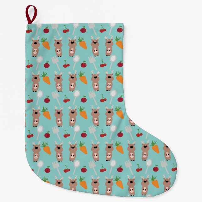 Deer patterns large christmas stocking (Front)
