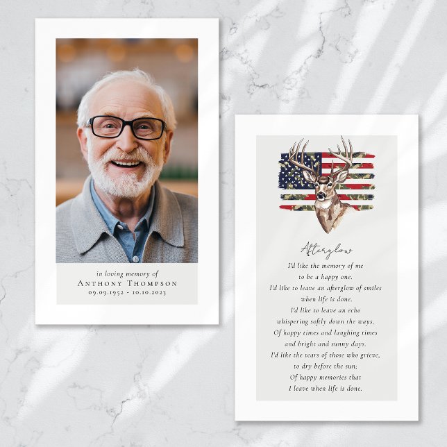 Deer Photo Funeral Favour Memorial Card (Creator Uploaded)