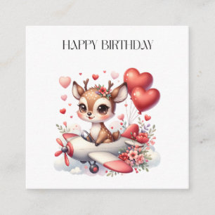 Deer Pilot Birthday Enclosure Card