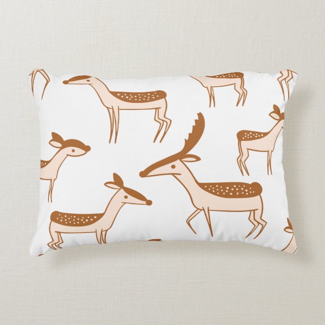 Deer Playing in the Snow Accent Pillow (Front)