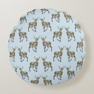 Deer  Polyester Round throw cushion