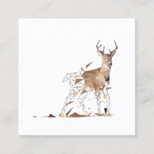 Deer Polygon Art  Square Business Card