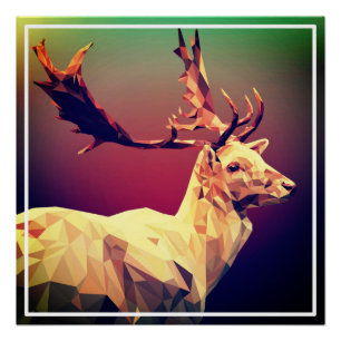 Deer Polygon Design Poster