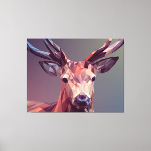 Deer Polygons Art Design Graphic Animal Stag Postc Canvas Print
