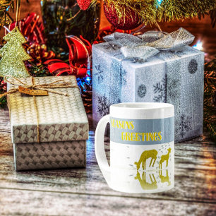 Deer Reflection-Star Large Coffee Mug