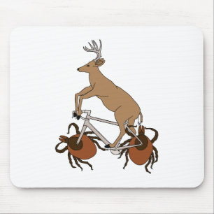 Deer Riding Bike With Deer Tick Wheels Mouse Pad