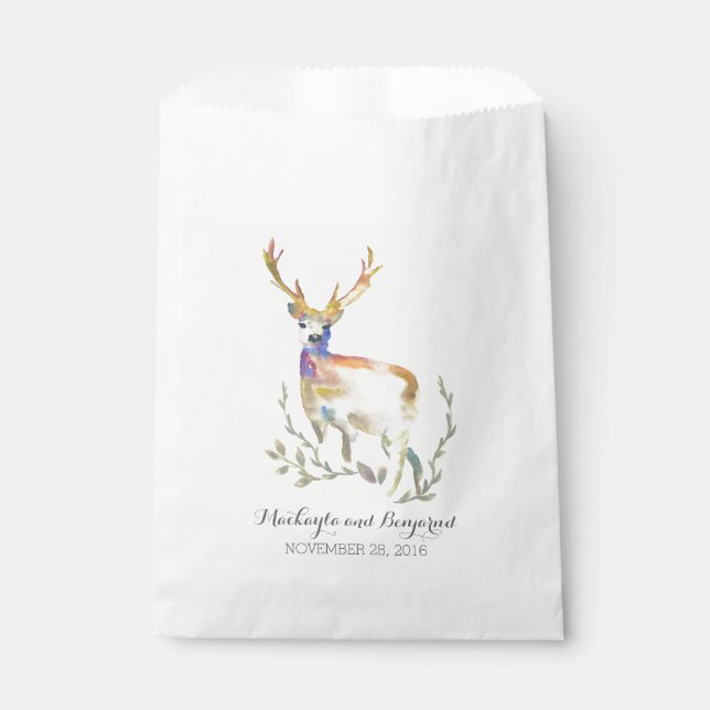 Deer Rustic Wedding Favour Bags (Front)