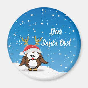 Deer Santa Owl Magnet