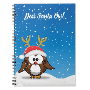 Deer Santa Owl Notebook