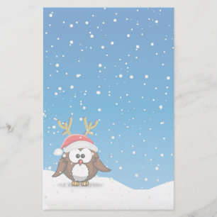 Deer Santa Owl Stationery