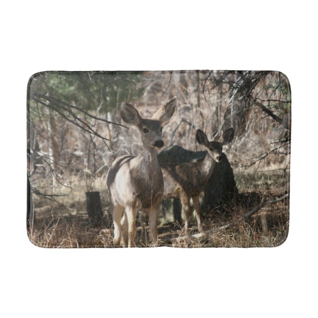 Deer saying hello bath mat (Front)