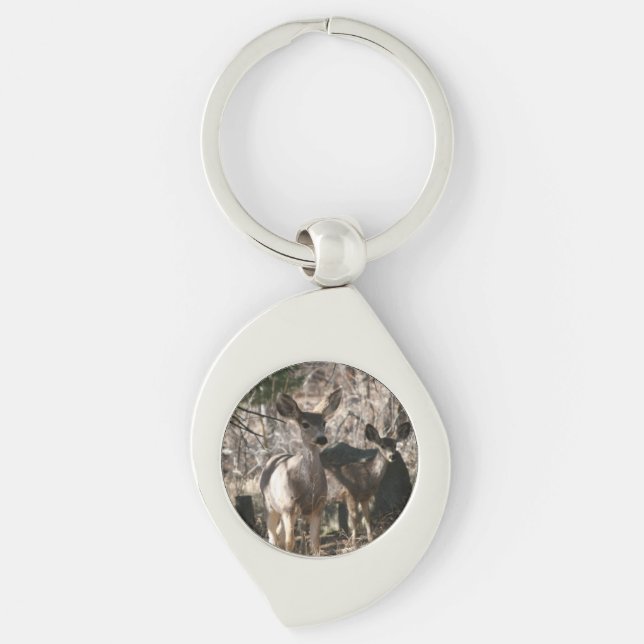 Deer saying hello keychain (Front)