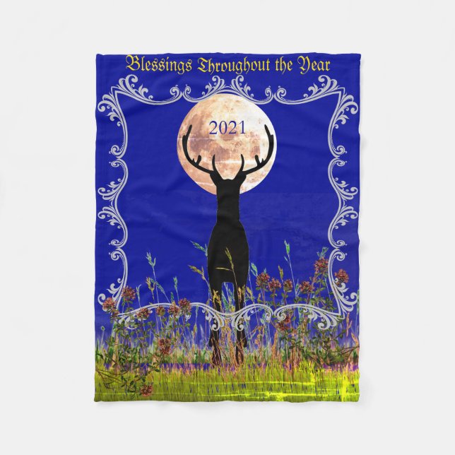 Deer Season 2022  Fun Customizable Fleece Blanket (Front)