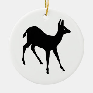 Deer Silhouette Ceramic Ornament