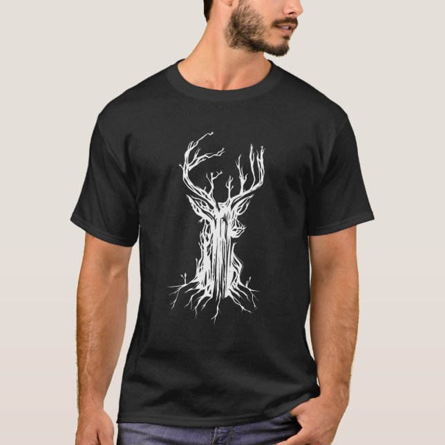 Deer Silhouette Deer Illustration T-Shirt (Front)