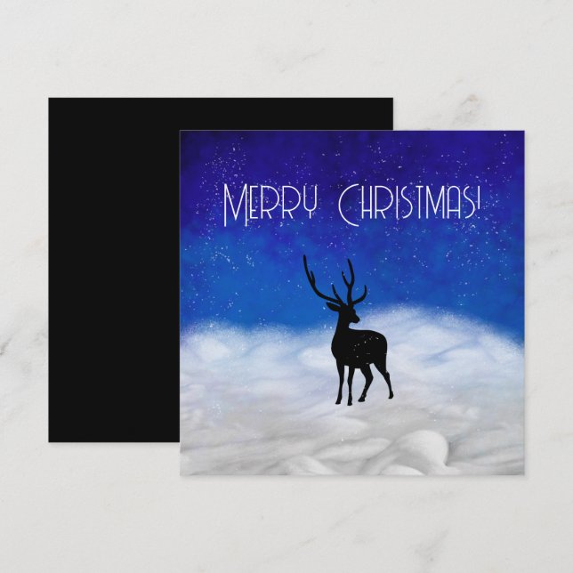 Deer silhouette in the Christmas night (Front/Back)