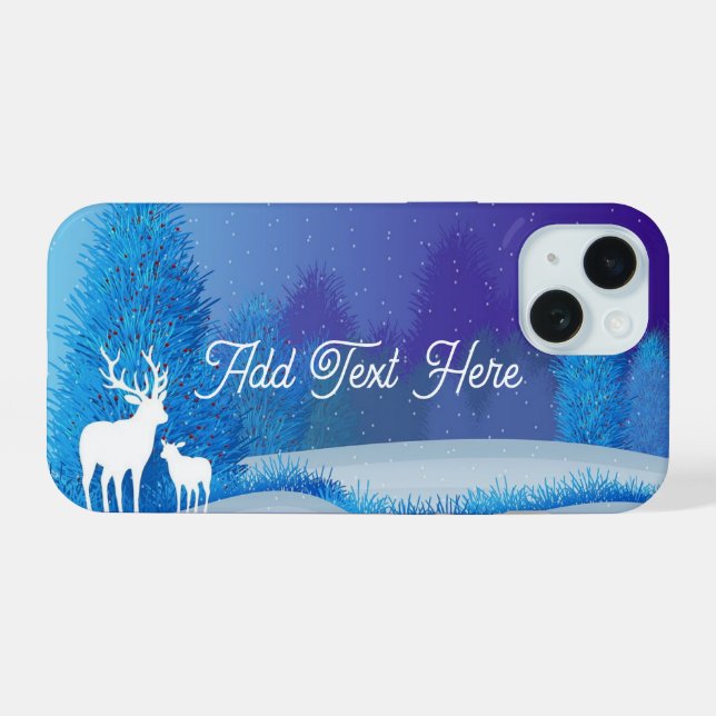 Deer Silhouette iPhone 15 Case (Back Horizontal)
