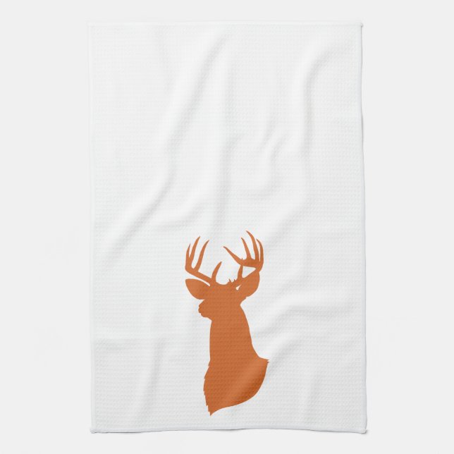 Deer Silhouette Kitchen Towel | {Orange} (Vertical)