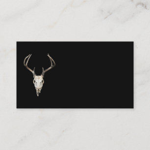 Deer Skull Business Card on Black Background