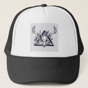 Deer Skull Head Animal Antlers Skeleton Dead Trucker Hat