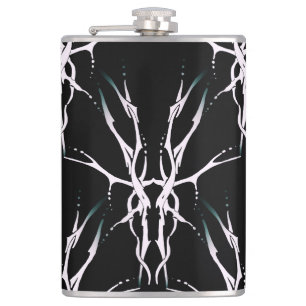 Deer Skull Tribal Design for deer Hunters white Hip Flask