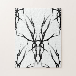 Deer Skull Tribal Tattoo Design Digital Mirror Jigsaw Puzzle