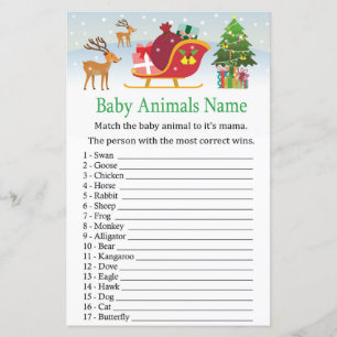 Deer sleigh with presents Baby Animals Name Game