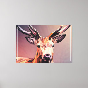 Deer Small Poly Art Design Canvas Print