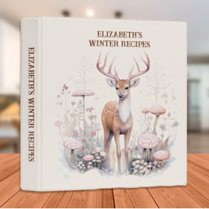 Deer Snow Winter Recipes Cookbook Binder