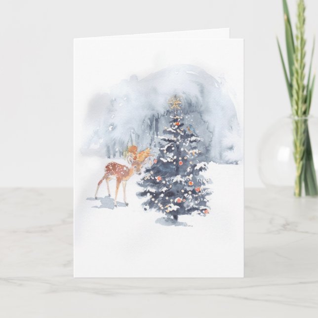 Deer & Squirrel Decorate Note Card (Front)
