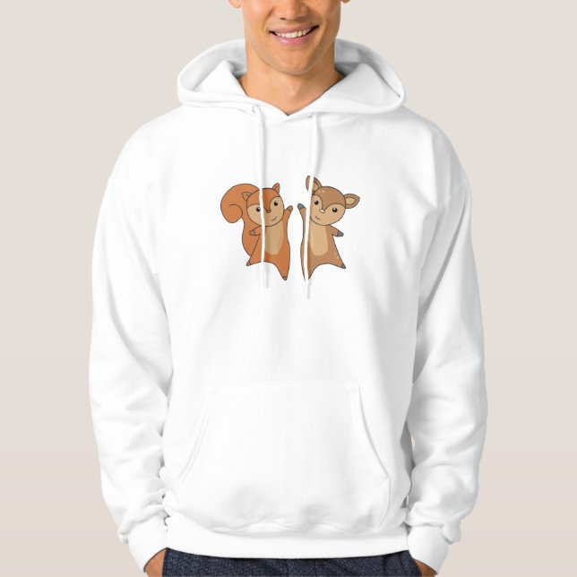 Deer Squirrel Forest Animals Cute Animal Hoodie (Front)
