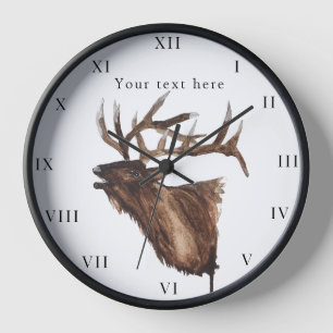 Deer Stag Antlers Animal Hunter Nature Watch Clock