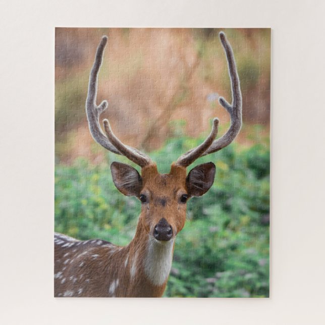 Deer Stag Antlers Woodland Wildlife Jigsaw Puzzle (Vertical)