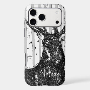 Deer/Stag Birch Tree Personalize iphone 
