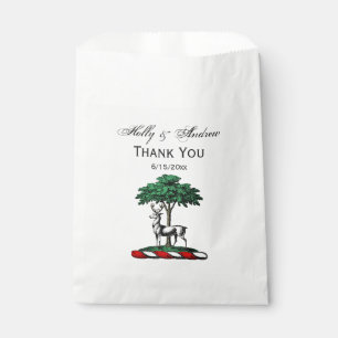 Deer Stag by Tree Heraldic Crest Emblem Favour Bag