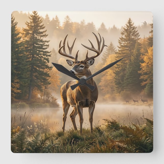 Deer Stag Wall Clock (Front)