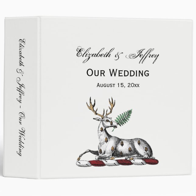 Deer Stag with Fern Heraldic Crest Emblem Binder (Front/Spine)