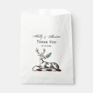Deer Stag with Fern Heraldic Crest Emblem Favour Bag