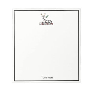 Deer Stag with Fern Heraldic Crest Emblem Notepad