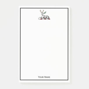 Deer Stag with Fern Heraldic Crest Emblem Post-it Notes
